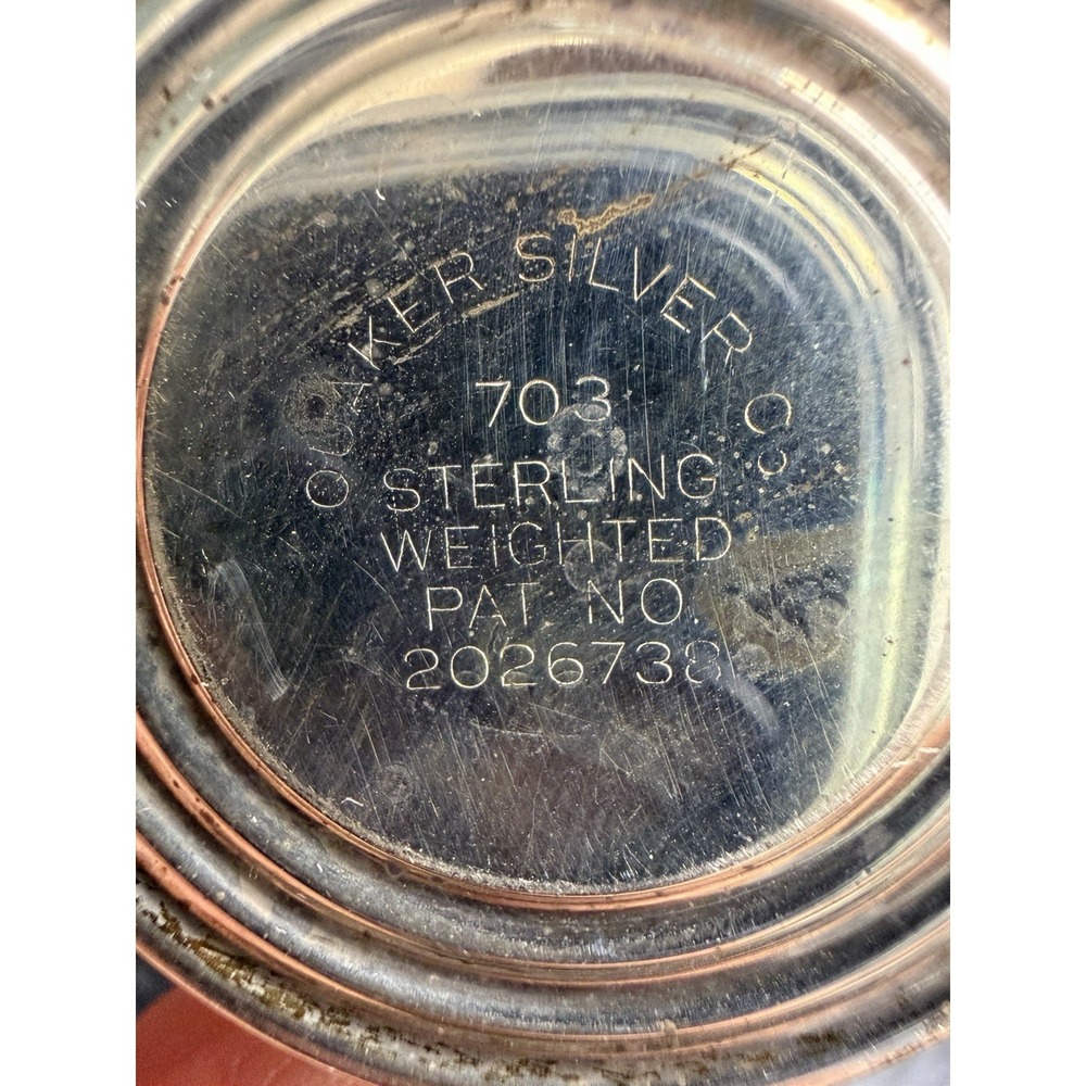 Quaker Silver Co Vtg Sterling 703 Weighted Hurricane Salt & Pepper Shakers 6 Set - Picture 6 of 8